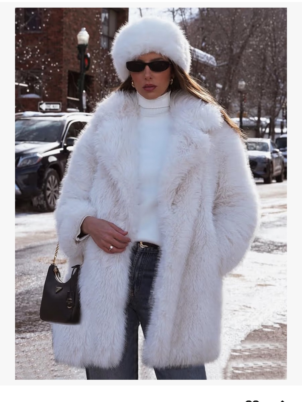 NWOT White Faux Fur Coat Plush Winter Jacket